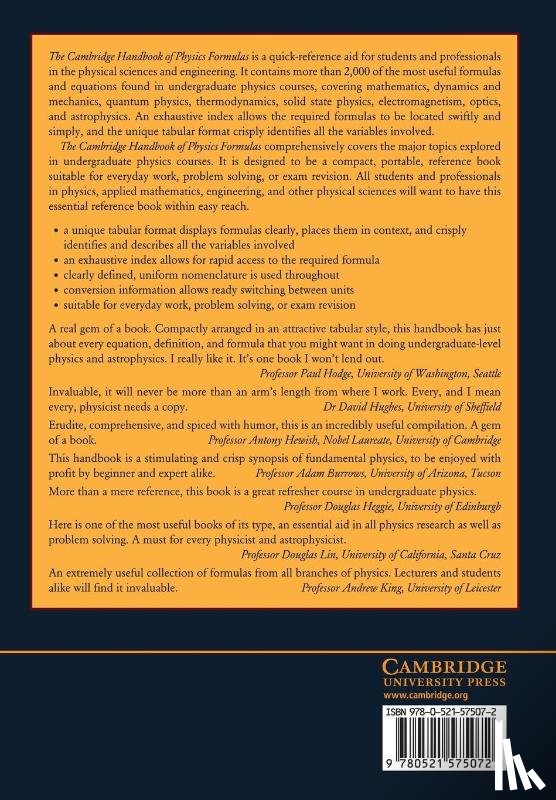 Woan, Graham (University of Glasgow) - The Cambridge Handbook of Physics Formulas