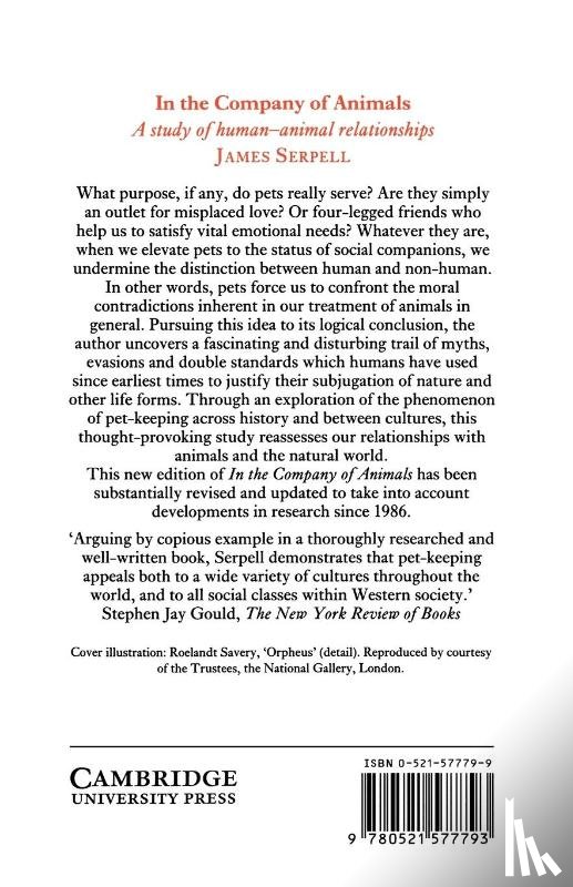 Serpell, James (Professor of Humane Ethics & Animal Welfare - In the Company of Animals