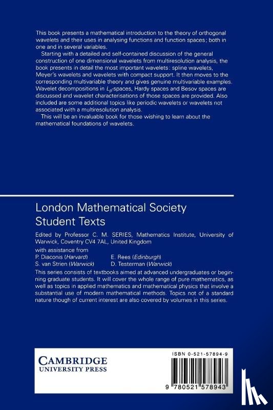 Wojtaszczyk, P. (Professor - A Mathematical Introduction to Wavelets