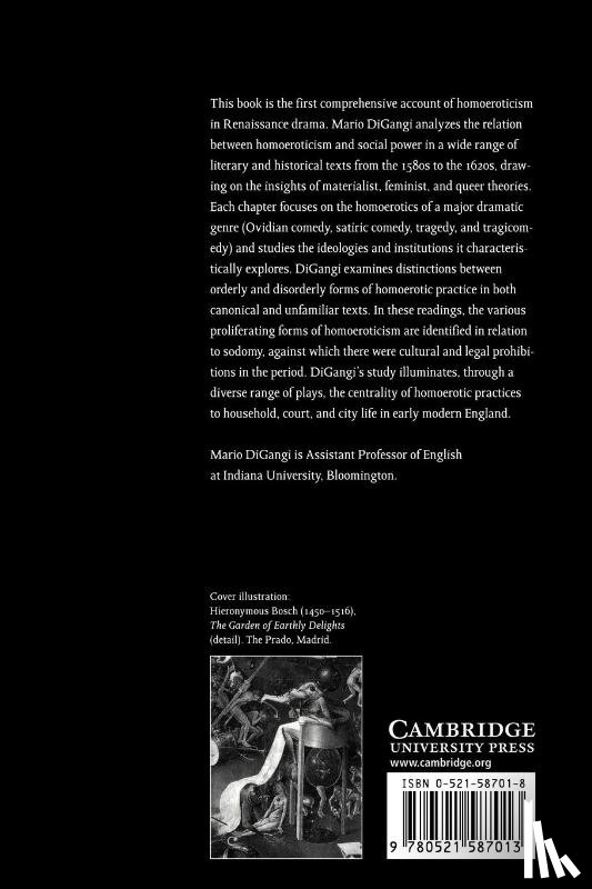 DiGangi, Mario (Indiana University) - The Homoerotics of Early Modern Drama