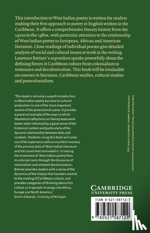 Breiner, Laurence A. (Boston University) - An Introduction to West Indian Poetry