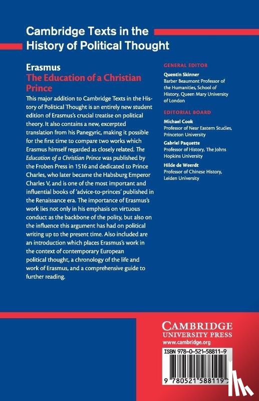 Erasmus - Erasmus: The Education of a Christian Prince with the Panegyric for Archduke Philip of Austria