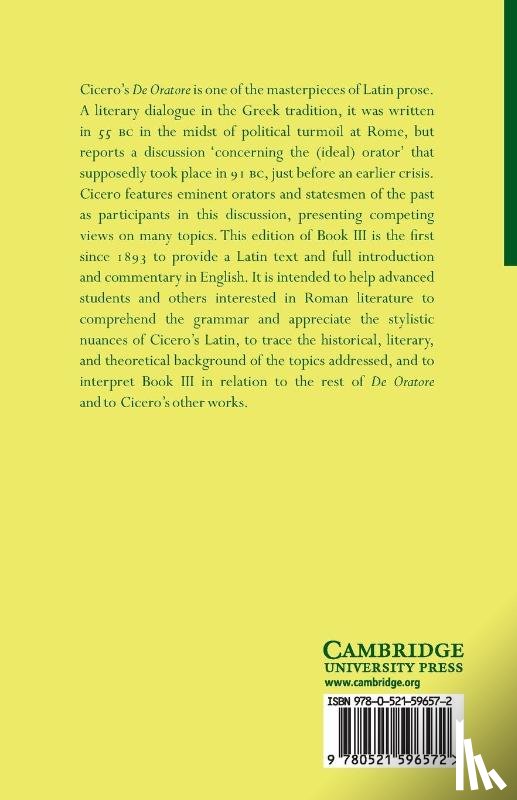 Cicero, Marcus Tullius - Cicero: De Oratore Book III