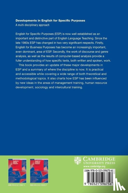 Dudley-Evans, Tony (University of Birmingham), St John, Maggie Jo (University of Birmingham) - Developments in English for Specific Purposes