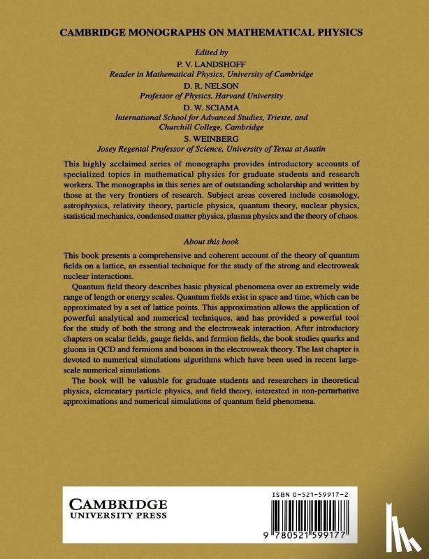 Montvay, Istvan (Deutsches Elektronen-Sychrotron (DESY) Hamburg), Munster, Gernot (Westfalische Wilhelms-Universitat Munster - Quantum Fields on a Lattice