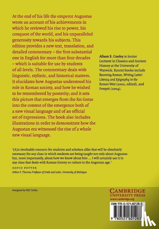Augustus, Cooley, Alison E. (University of Warwick) - Res Gestae Divi Augusti