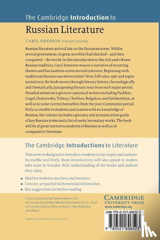 Emerson, Caryl (Princeton University - The Cambridge Introduction to Russian Literature