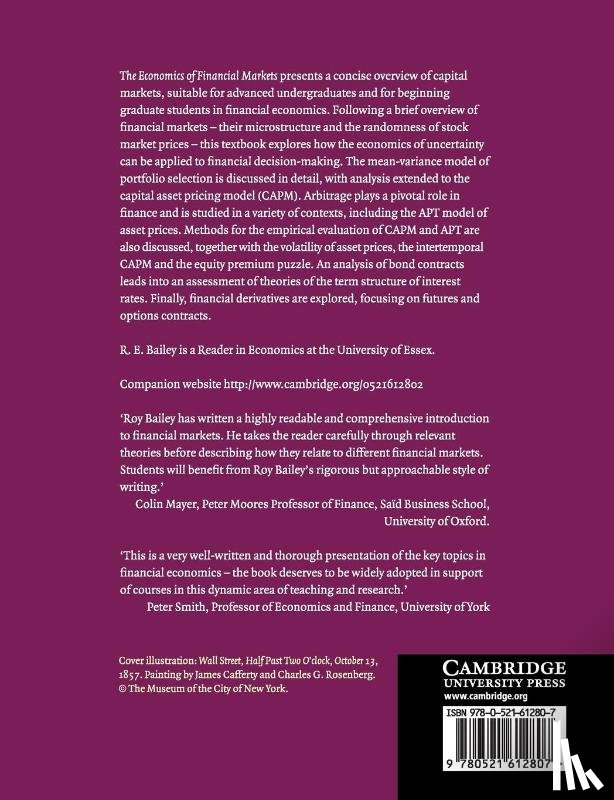 Bailey, Roy E. (University of Essex) - The Economics of Financial Markets