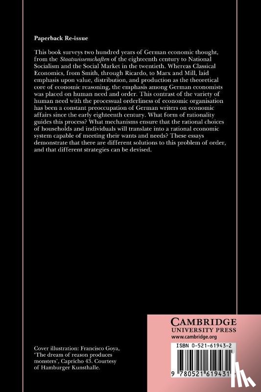 Tribe, Keith (Keele University) - Strategies of Economic Order