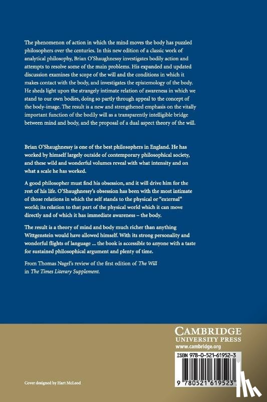 O'Shaughnessy, Brian - The Will: Volume 1, Dual Aspect Theory