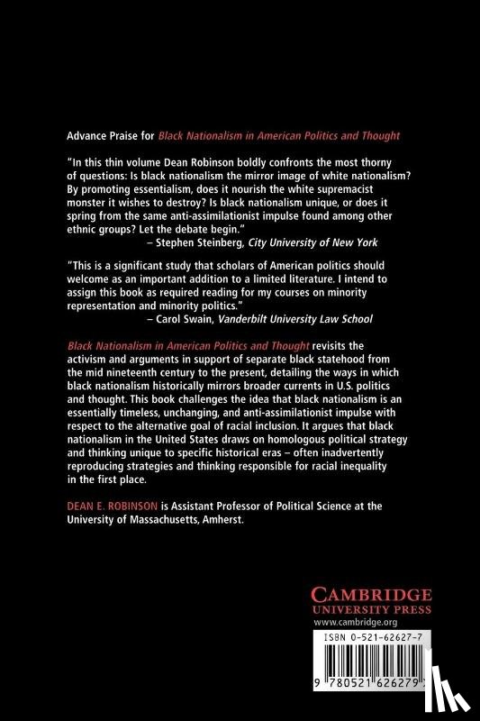 Robinson, Dean E. (University of Massachusetts - Black Nationalism in American Politics and Thought