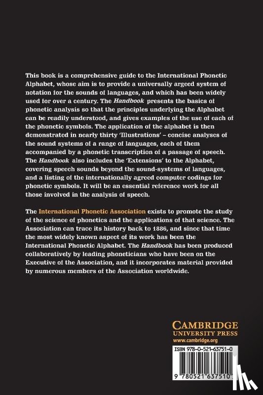 International Phonetic Association - Handbook of the International Phonetic Association