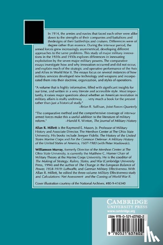  - Military Innovation in the Interwar Period
