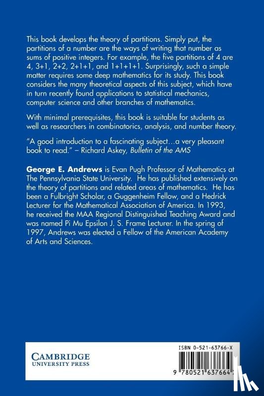 Andrews, George E. (Pennsylvania State University) - The Theory of Partitions