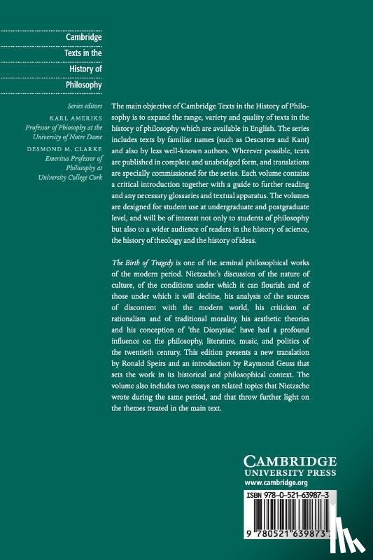 Nietzsche, Friedrich - Nietzsche: The Birth of Tragedy and Other Writings