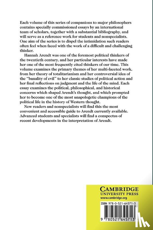  - The Cambridge Companion to Hannah Arendt