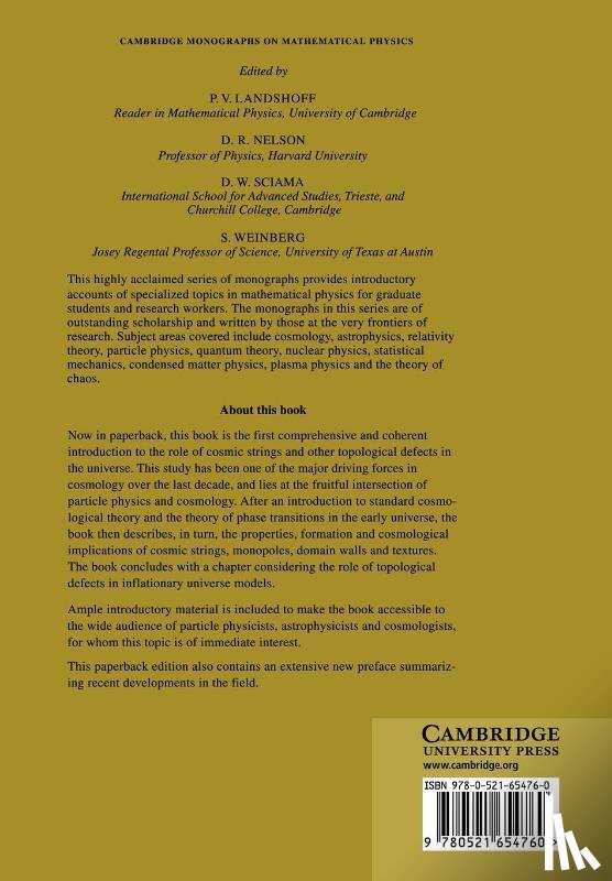 Vilenkin, A. (Tufts University, Shellard, E. P. S. (University of Cambridge) - Cosmic Strings and Other Topological Defects