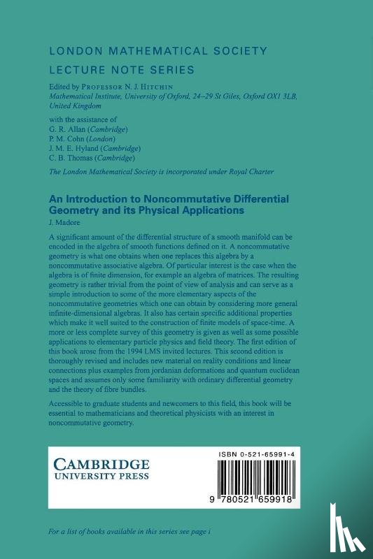 Madore, J. - An Introduction to Noncommutative Differential Geometry and its Physical Applications
