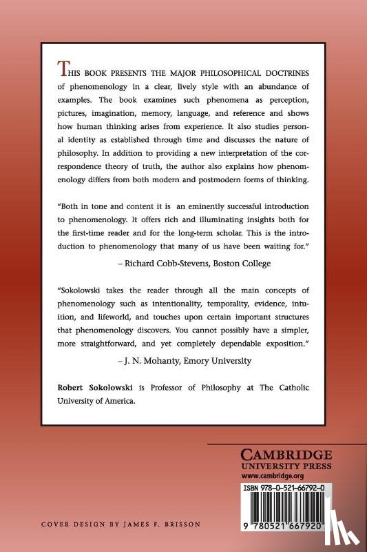 Sokolowski, Robert (Catholic University of America - Introduction to Phenomenology