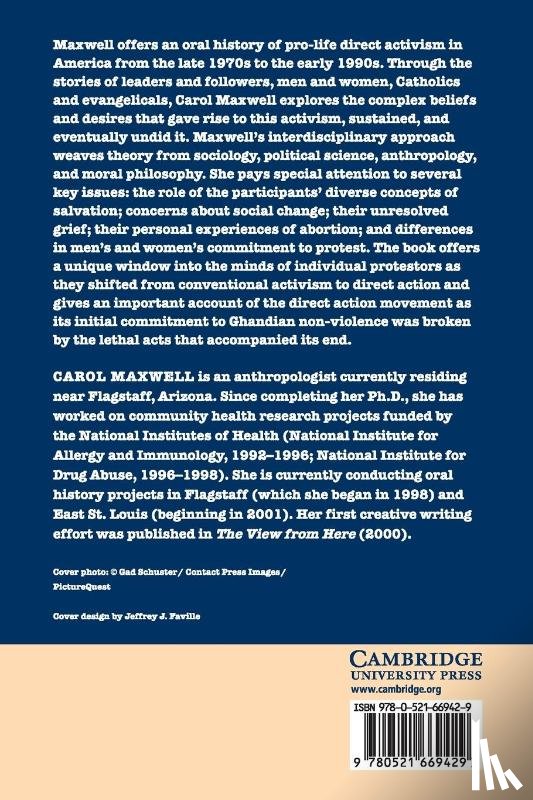 Maxwell, Carol J. C. (Washington University - Pro-Life Activists in America