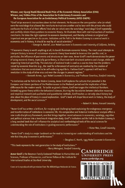 Greif, Avner (Stanford University - Institutions and the Path to the Modern Economy