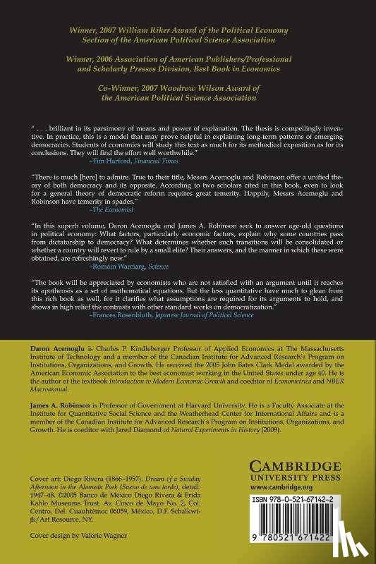 Acemoglu, Daron (Massachusetts Institute of Technology), Robinson, James A. (Harvard University - Economic Origins of Dictatorship and Democracy