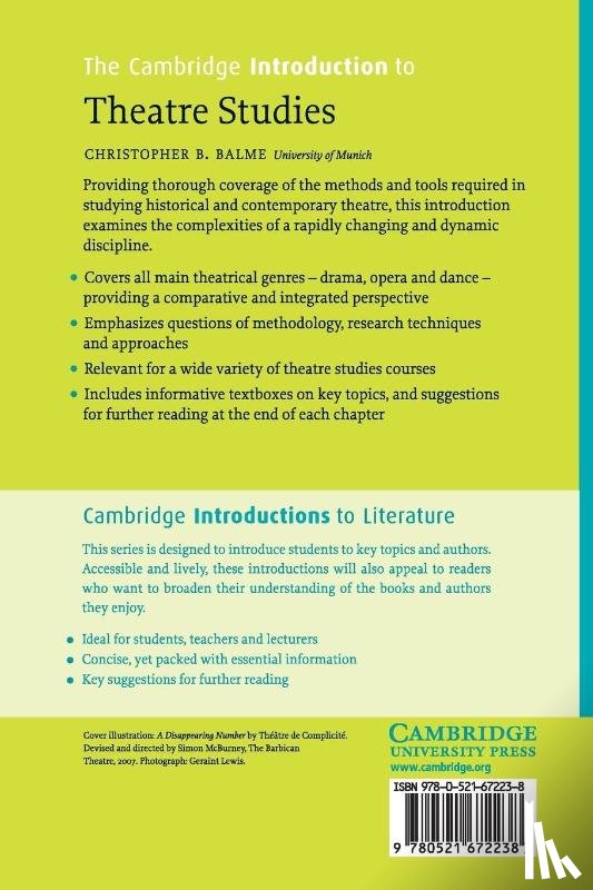Balme, Christopher B. - The Cambridge Introduction to Theatre Studies