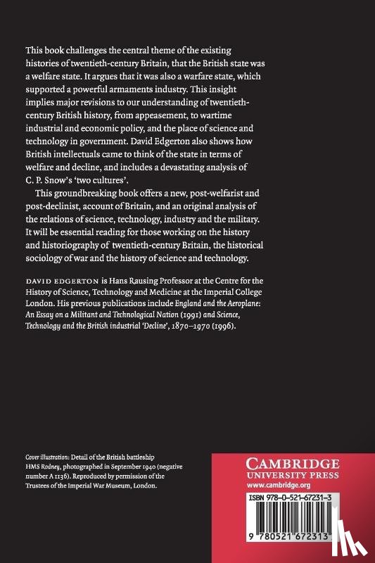 Edgerton, David (Imperial College of Science - Warfare State