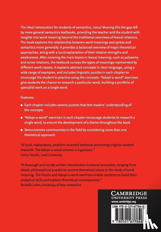 Murphy, M. Lynne (University of Sussex) - Lexical Meaning