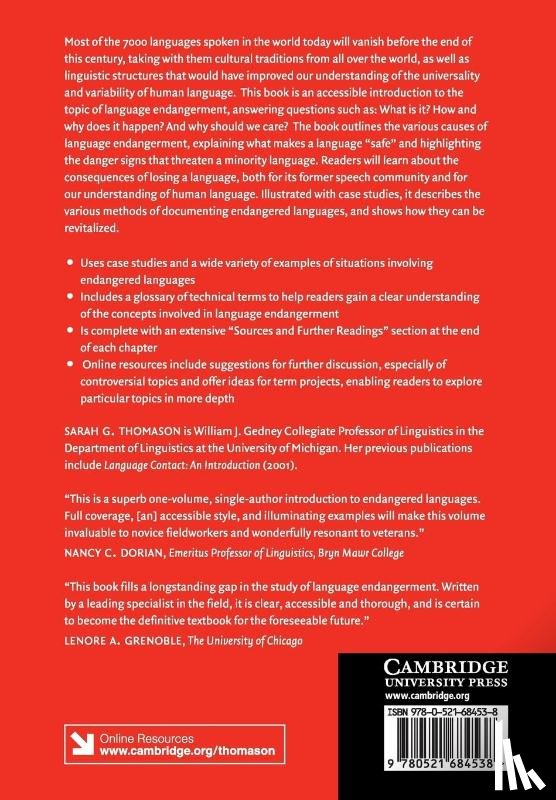 Thomason, Sarah G. (University of Michigan - Endangered Languages