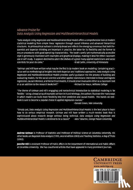 Gelman, Andrew (Columbia University, Hill, Jennifer (Columbia University - Data Analysis Using Regression and Multilevel/Hierarchical Models
