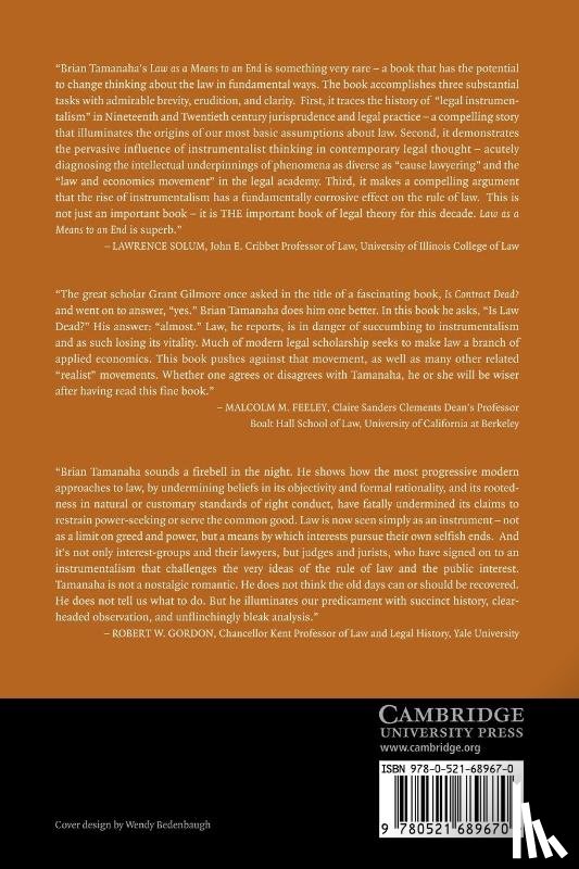 Tamanaha, Brian Z. (St John's University Law School - Law as a Means to an End