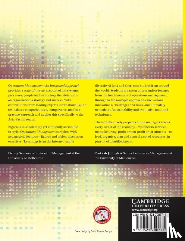 Samson, Danny (University of Melbourne), Singh, Prakash J. (University of Melbourne) - Operations Management