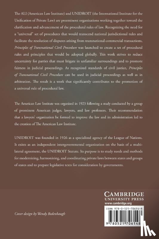 American Law Institute - Principles of Transnational Civil Procedure