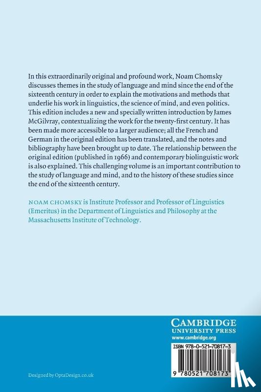 Chomsky, Noam (Massachusetts Institute of Technology) - Cartesian Linguistics