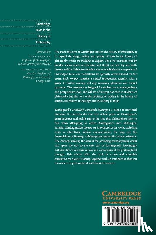 Hannay, Alastair - Kierkegaard: Concluding Unscientific Postscript