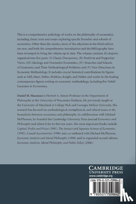 Hausman, Daniel M. (University of Wisconsin - The Philosophy of Economics