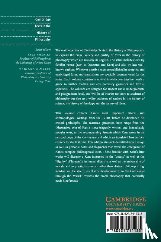 Frierson, Patrick - Kant: Observations on the Feeling of the Beautiful and Sublime and Other Writings