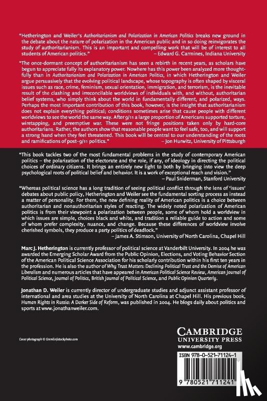 Hetherington, Marc J. (Professor, Weiler, Jonathan D. (Professor - Authoritarianism and Polarization in American Politics