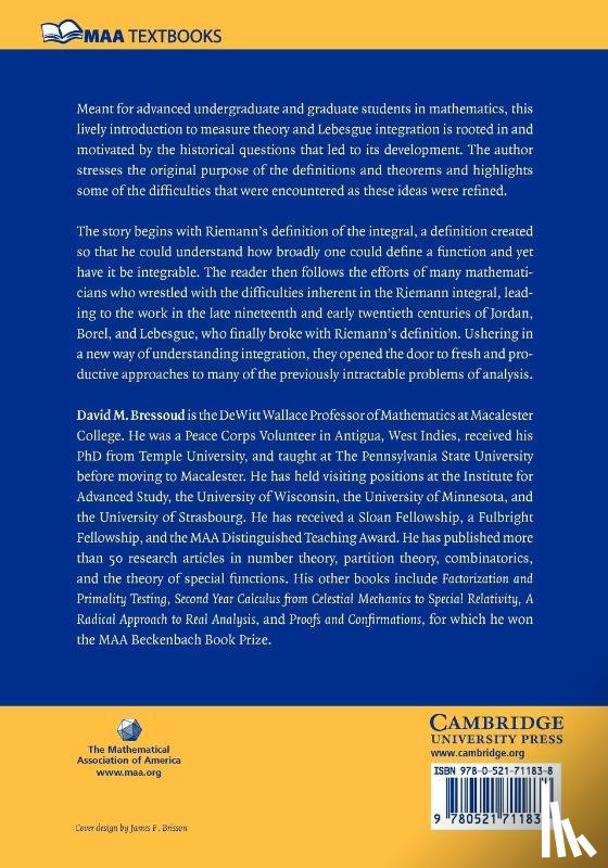 Bressoud, David M. (Macalester College - A Radical Approach to Lebesgue's Theory of Integration