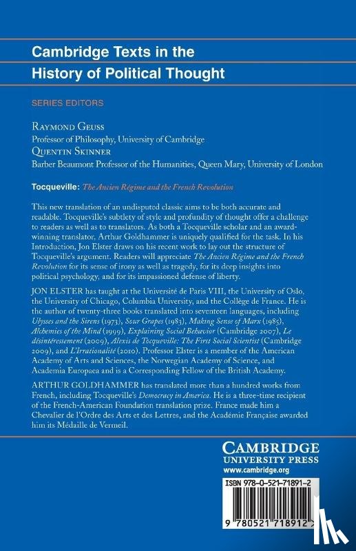  - Tocqueville: The Ancien Regime and the French Revolution