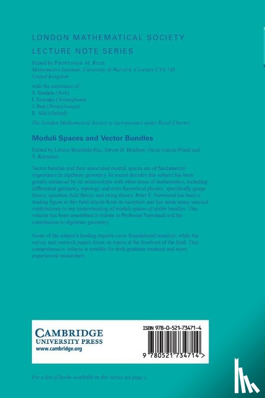  - Moduli Spaces and Vector Bundles