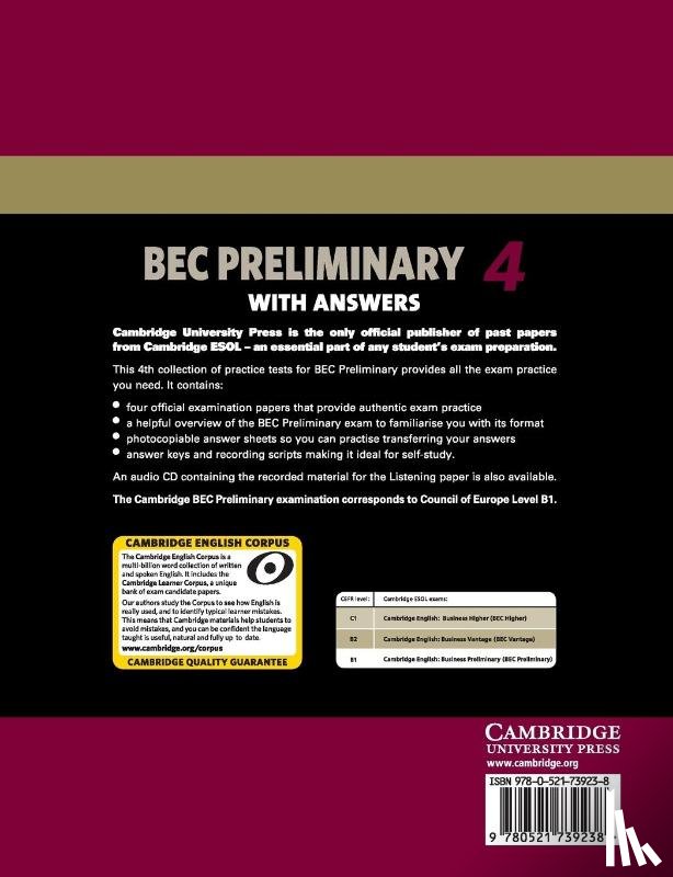 Cambridge ESOL - Cambridge BEC 4 Preliminary Student's Book with answers