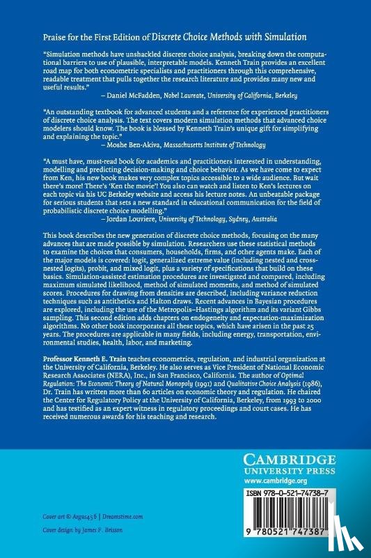 Train, Kenneth E. (University of California - Discrete Choice Methods with Simulation