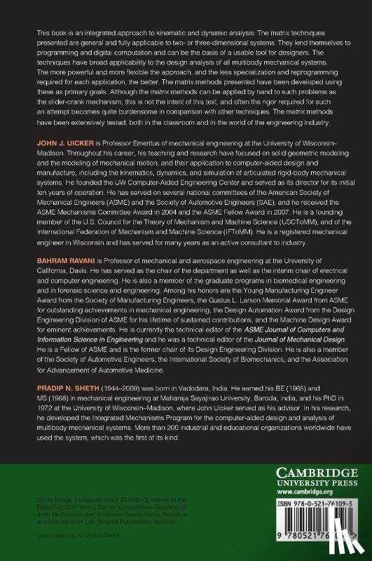 Uicker, John J. (University of Wisconsin, Ravani, Bahram (University of California, Sheth, Pradip N. (University of Virginia) - Matrix Methods in the Design Analysis of Mechanisms and Multibody Systems