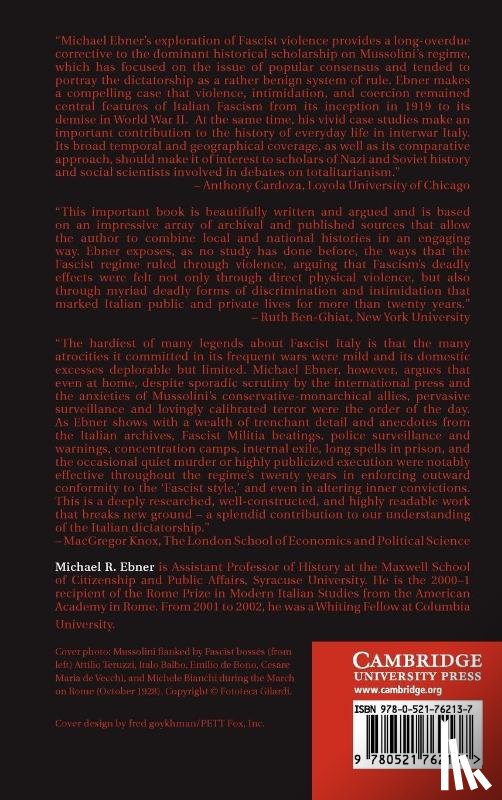 Ebner, Michael R. (Syracuse University - Ordinary Violence in Mussolini's Italy