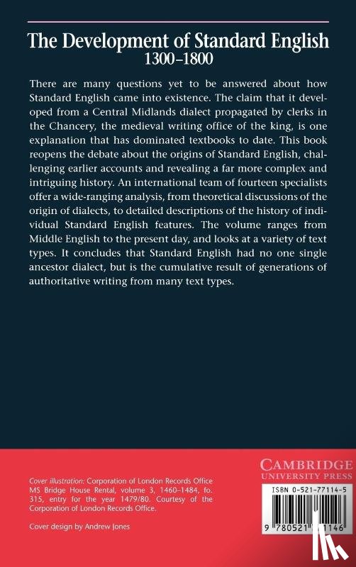  - The Development of Standard English, 1300–1800