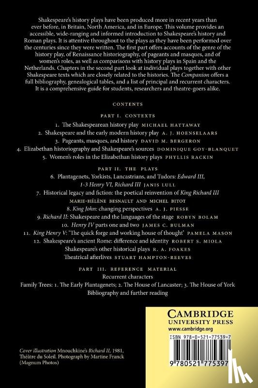  - The Cambridge Companion to Shakespeare's History Plays