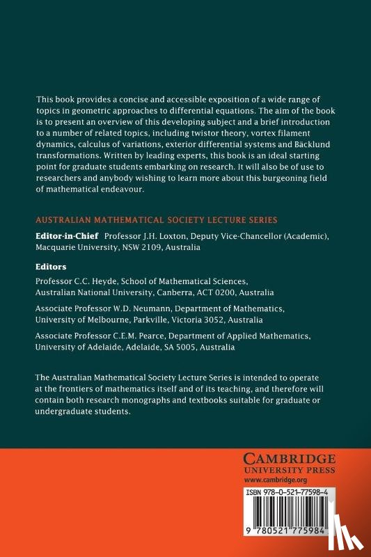  - Geometric Approaches to Differential Equations