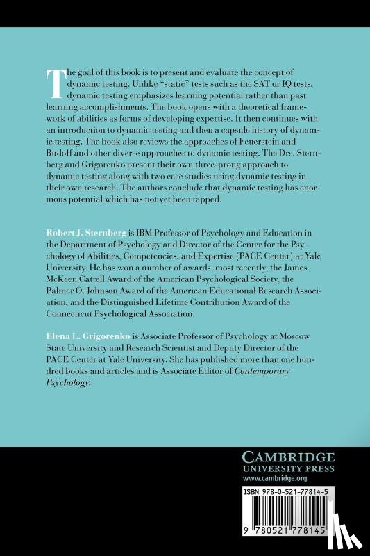 Sternberg, Robert J. (Yale University, Grigorenko, Elena L. (Yale University - Dynamic Testing